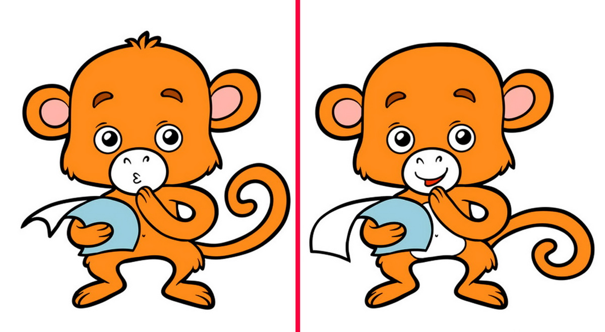 آزمون شناسایی تفاوتهای میمون بامزه 