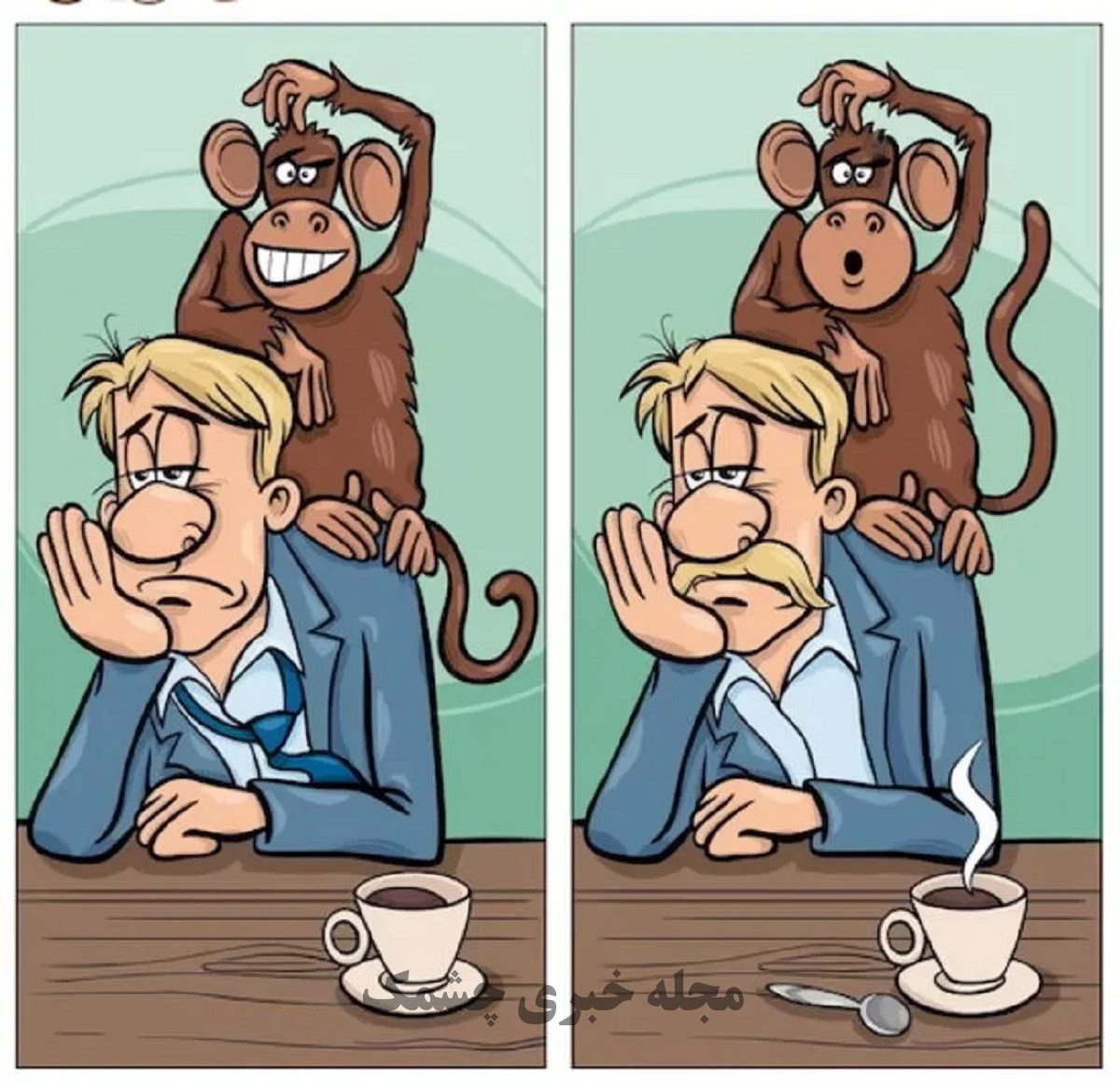 آزمون شناسایی تفاوت تصویر مرد و میمون