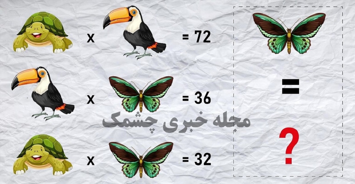 آزمون ریاضی با مقدار عددی پروانه