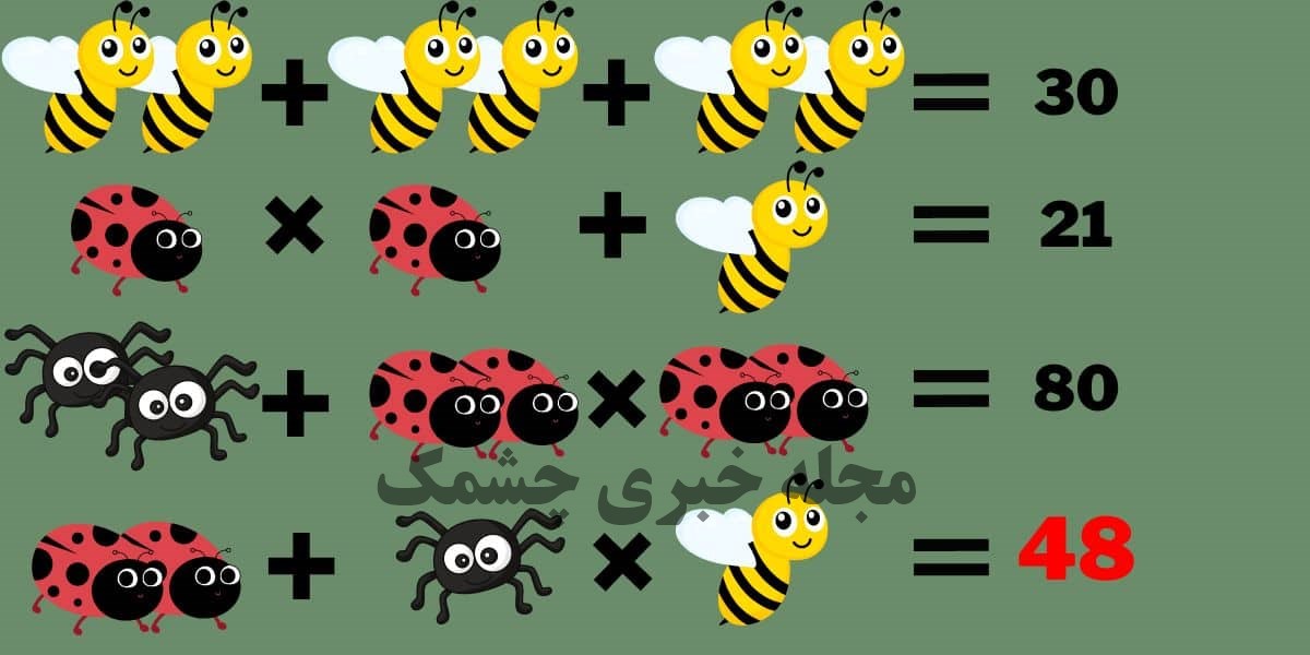 تست ریاضی با حشرات