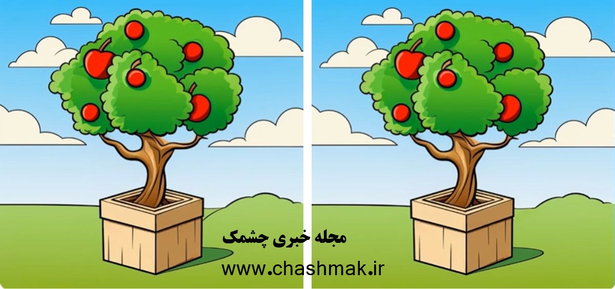 آزمون شناسایی تفاوت تصویر درخت میوه