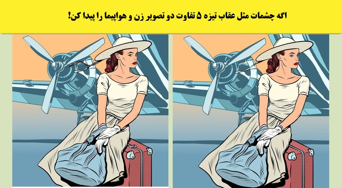 آزمون شناخت تفاوت تصویر زن و هواپیما