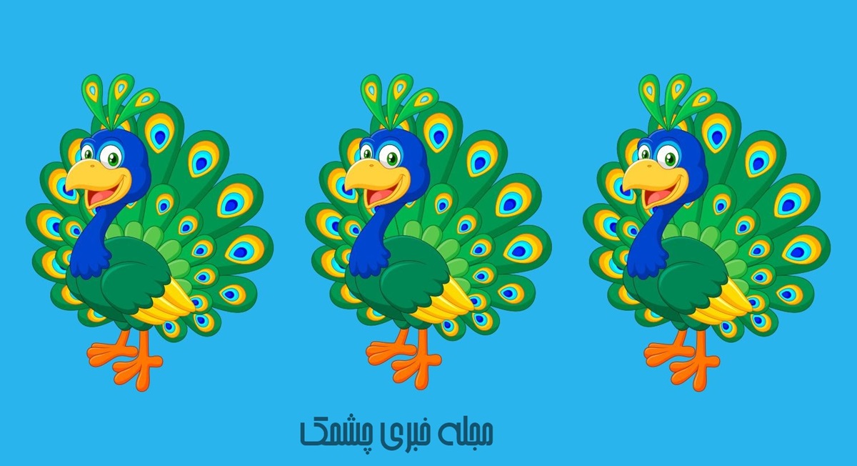 آزمون تصویری با شناسایی طاووس متفاوت