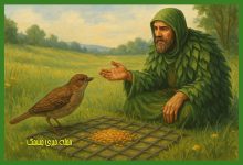 پرنده و صیاد سبزپوش