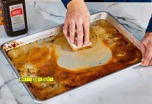 تمیز کردن سینی فر سوخته