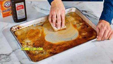 تمیز کردن سینی فر سوخته